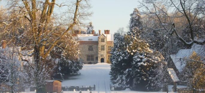 Chawton house in the snow